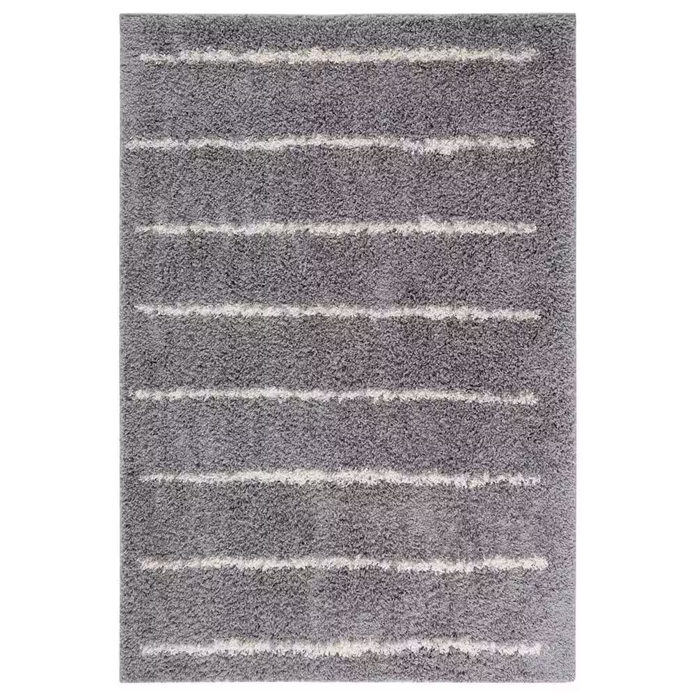 Safavieh Venus Shag VNS604J 5'3" Square Grey and Ivory Area Rug