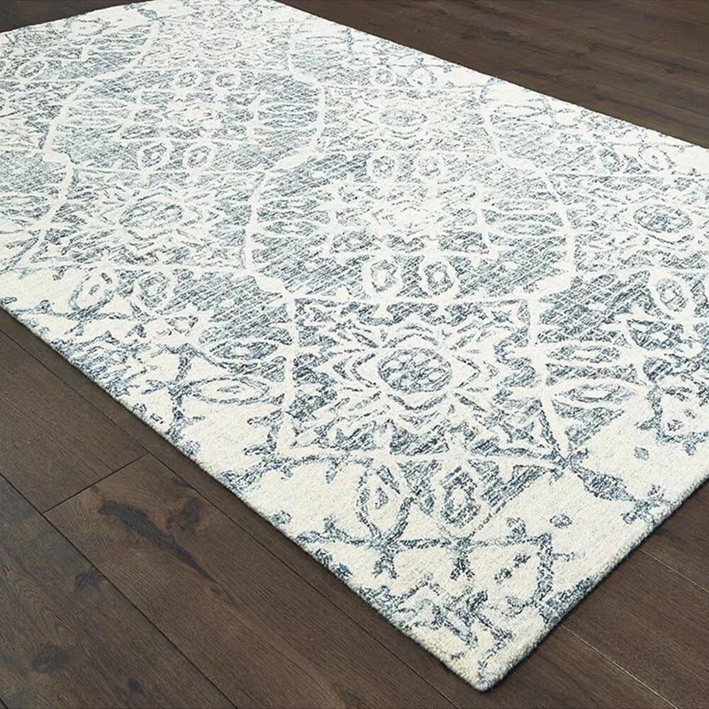 Oriental Weavers Tallavera 55603 8' x 10' Blue and Ivory Area Rug
