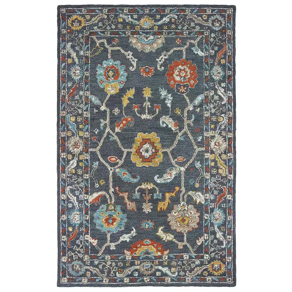 Oriental Weavers Zahra 75501 5' x 8' Blue and Gold Area Rug