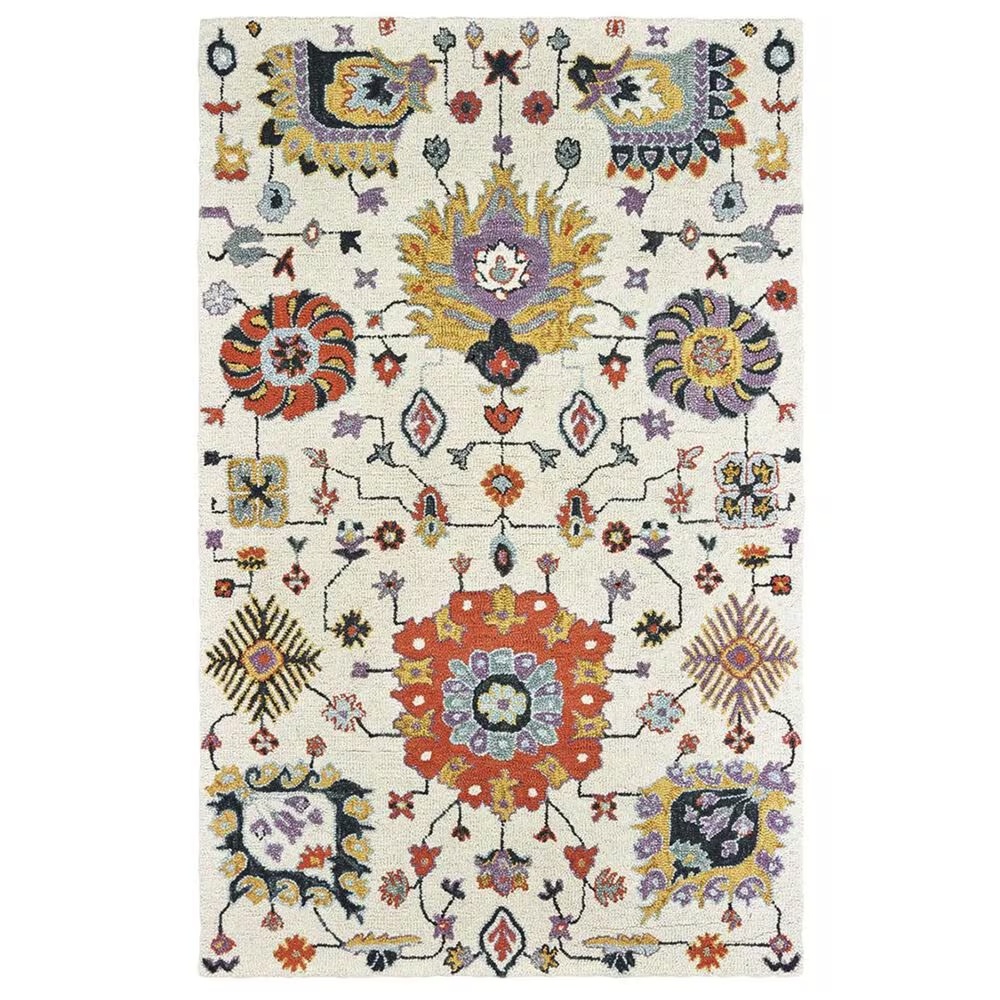 Oriental Weavers Zahra 75502 5' x 8' Ivory and Orange Area Rug