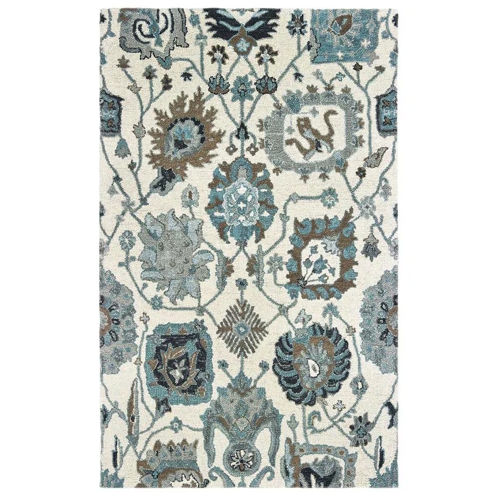 Oriental Weavers Zahra 75503 3'6" x 5'6" Ivory and Blue Area Rug