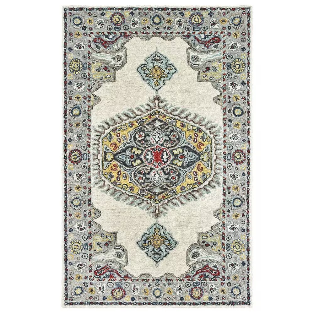Oriental Weavers Zahra 75505 3'6" x 5'6" Ivory and Grey Area Rug