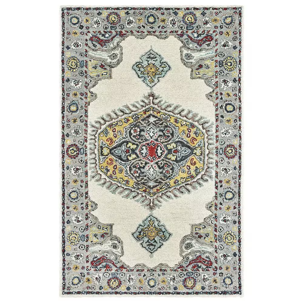 Oriental Weavers Zahra 75505 5' x 8' Ivory and Grey Area Rug