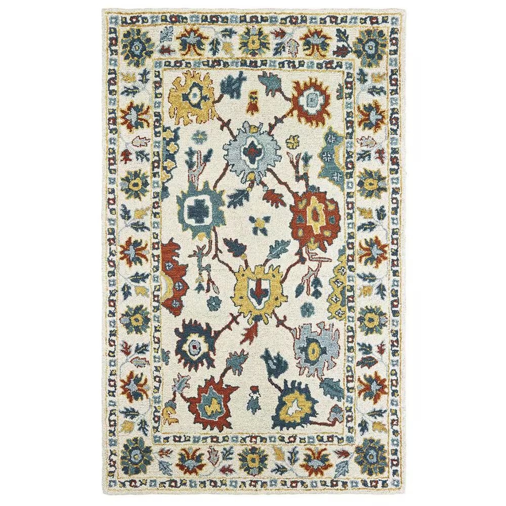 Oriental Weavers Zahra 75507 5' x 8' Ivory and Gold Area Rug
