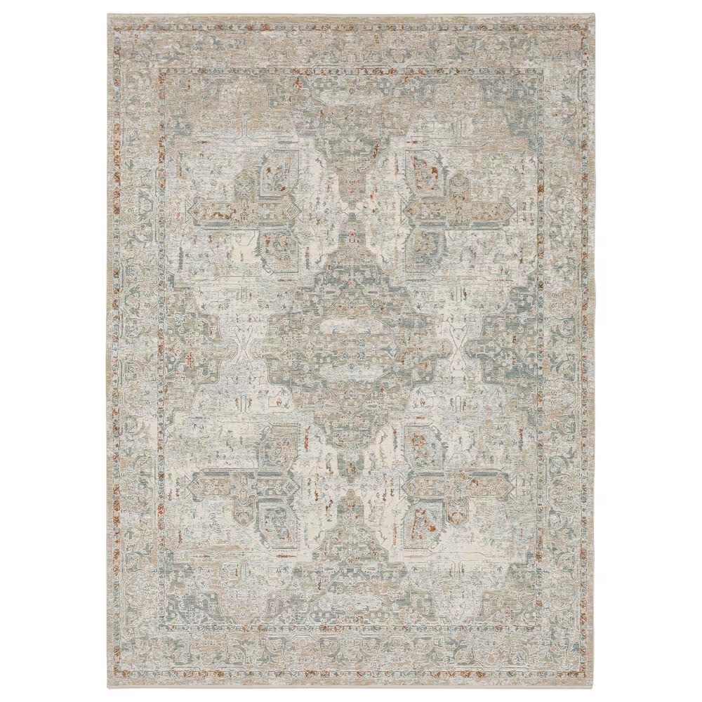 Karastan Solitude Via Salaria 7'10" x 10'3" Cream Beige Area Rug