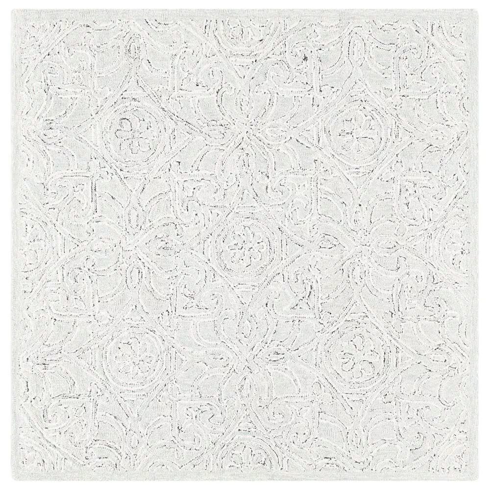 Safavieh Micro-Loop Damask 5' Square Gray and Ivory Area Rug