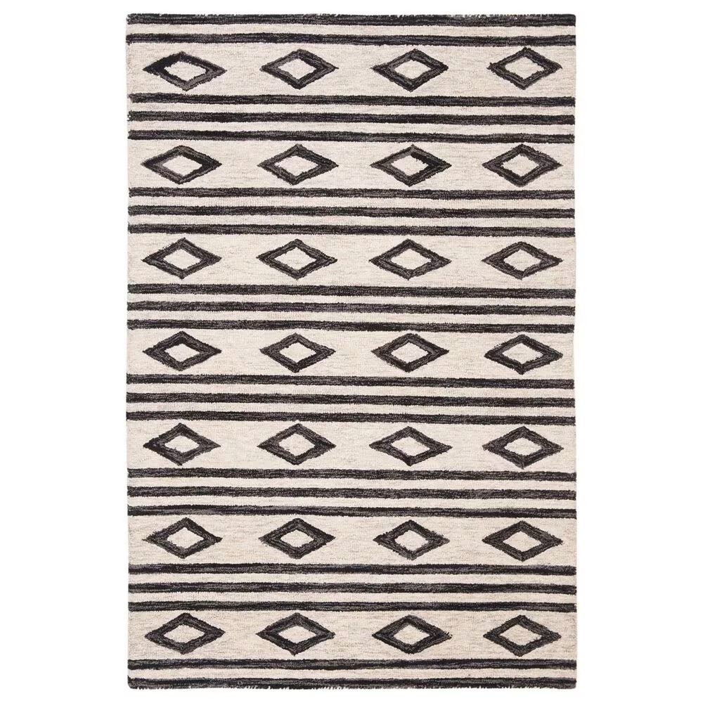 Safavieh Micro-Loop 4' x 6' Ivory and Charcoal Area Rug