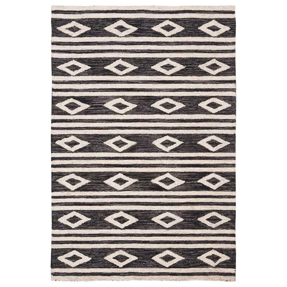 Safavieh Micro-Loop MLP153H 4' x 6' Charcoal and Ivory Area Rug