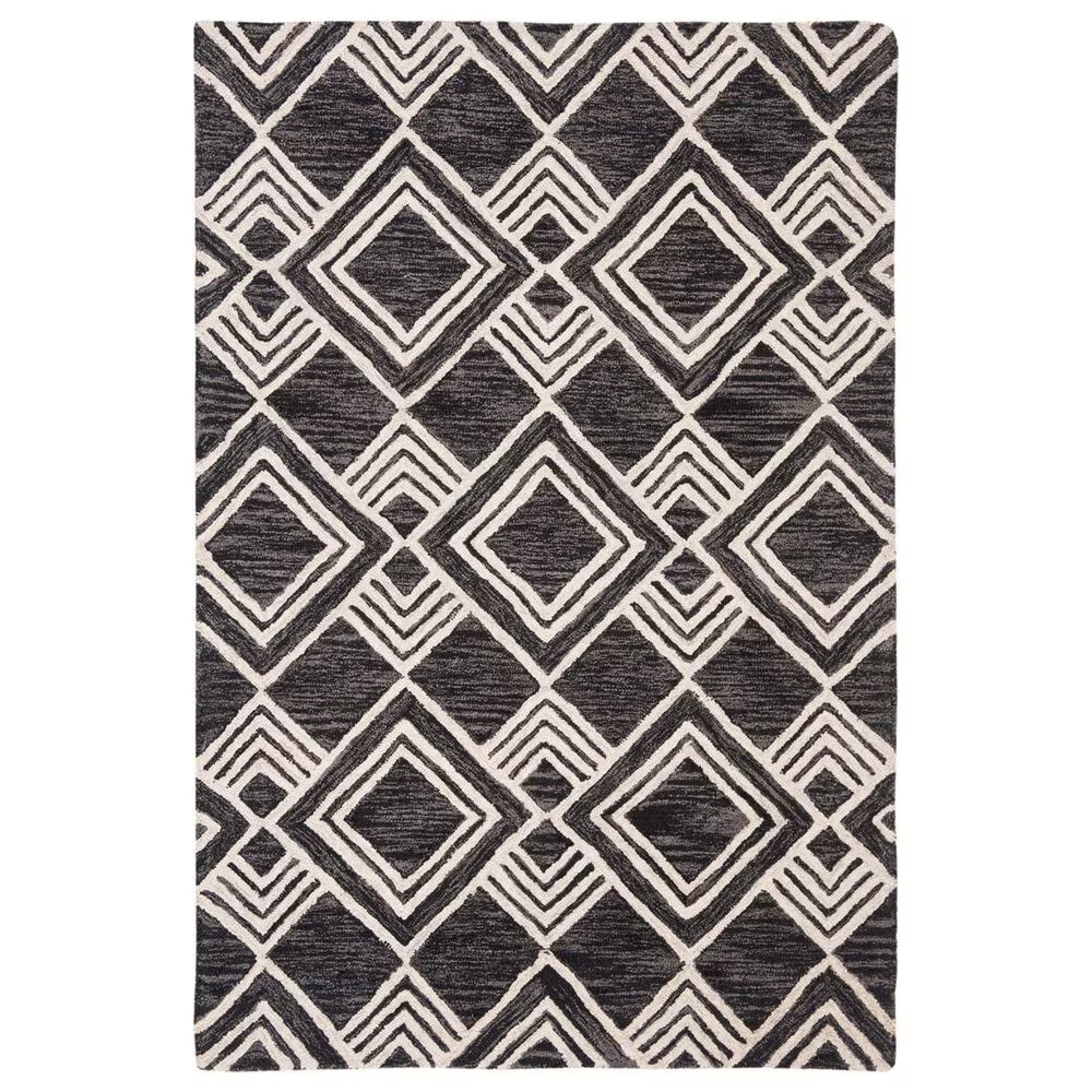 Safavieh Micro-Loop MLP154H 4' x 6' Charcoal and Ivory Area Rug