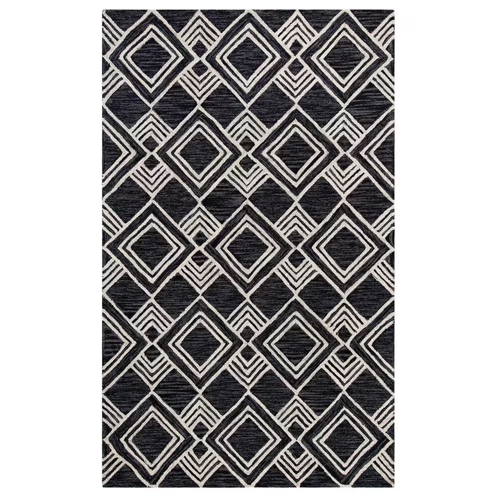 Safavieh Micro-Loop MLP154H 5' x 8' Charcoal and Ivory Area Rug