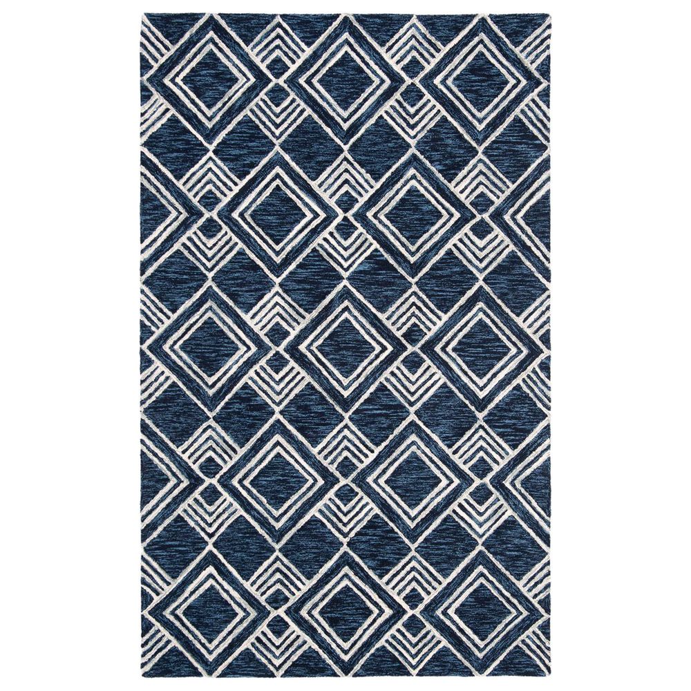 Safavieh Micro-Loop MLP154N 5' x 8' Navy and Ivory Area Rug
