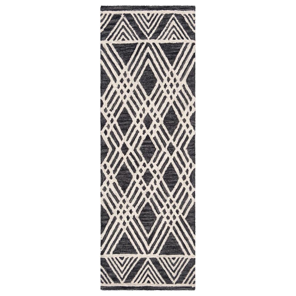 Safavieh Micro-Loop MLP155H 2'3" x 7' Charcoal and Ivory Runner