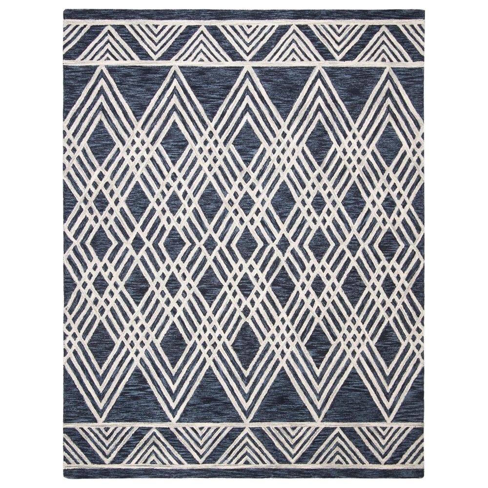 Safavieh Micro-Loop MLP155N 8' x 10' Navy and Ivory Area Rug