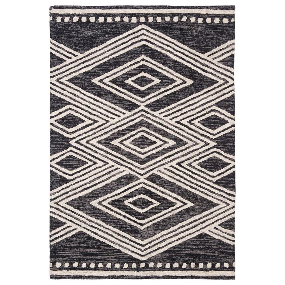 Safavieh Micro-Loop MLP156H 4' x 6' Charcoal and Ivory Area Rug