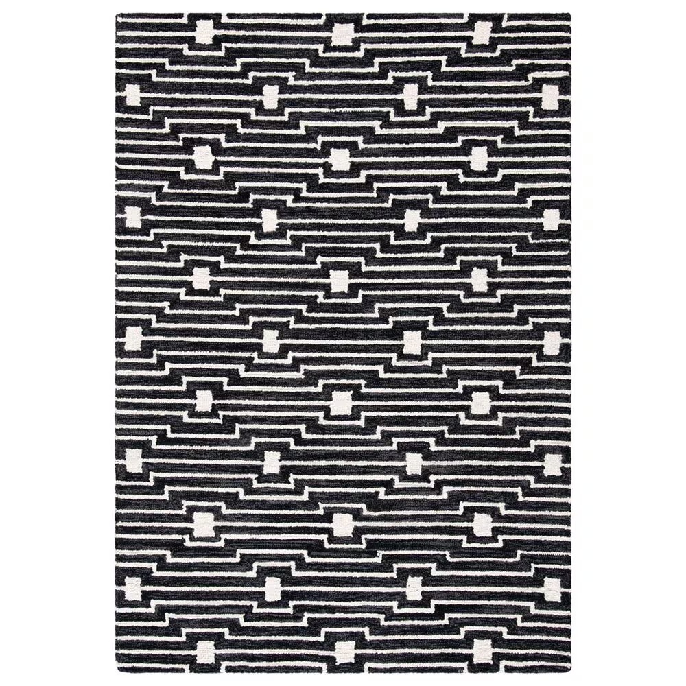 Safavieh Micro-Loop MLP166H 4' x 6' Charcoal and Ivory Area Rug