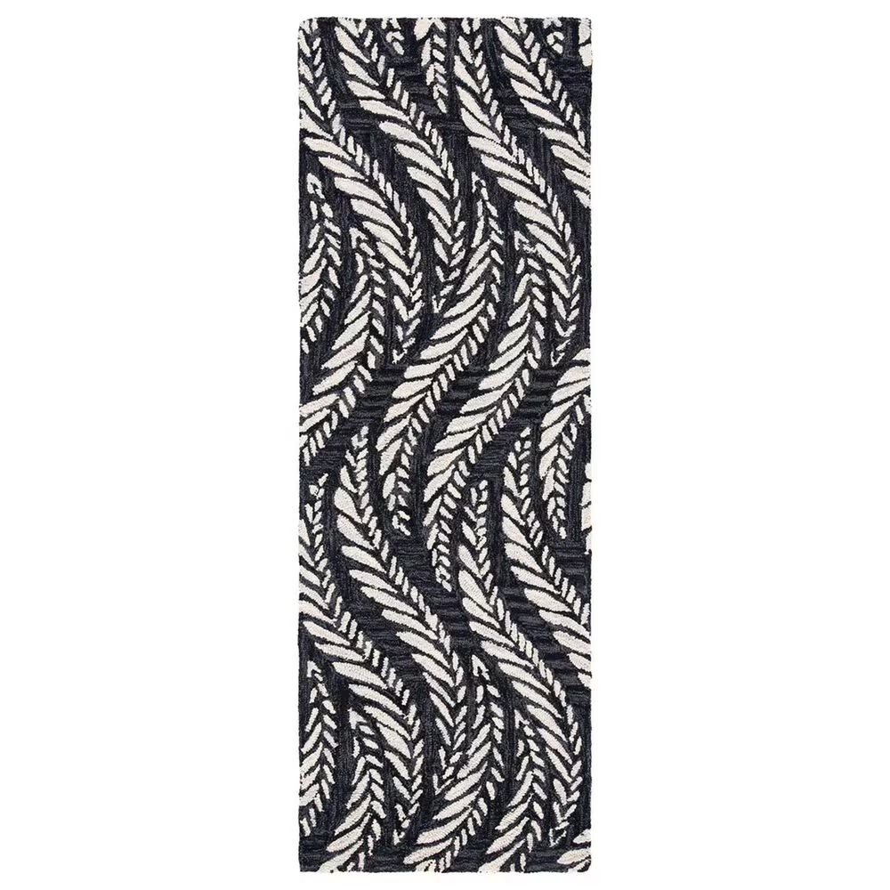 Safavieh Micro-Loop MLP170H 2'3" x 7' Charcoal and Ivory Runner
