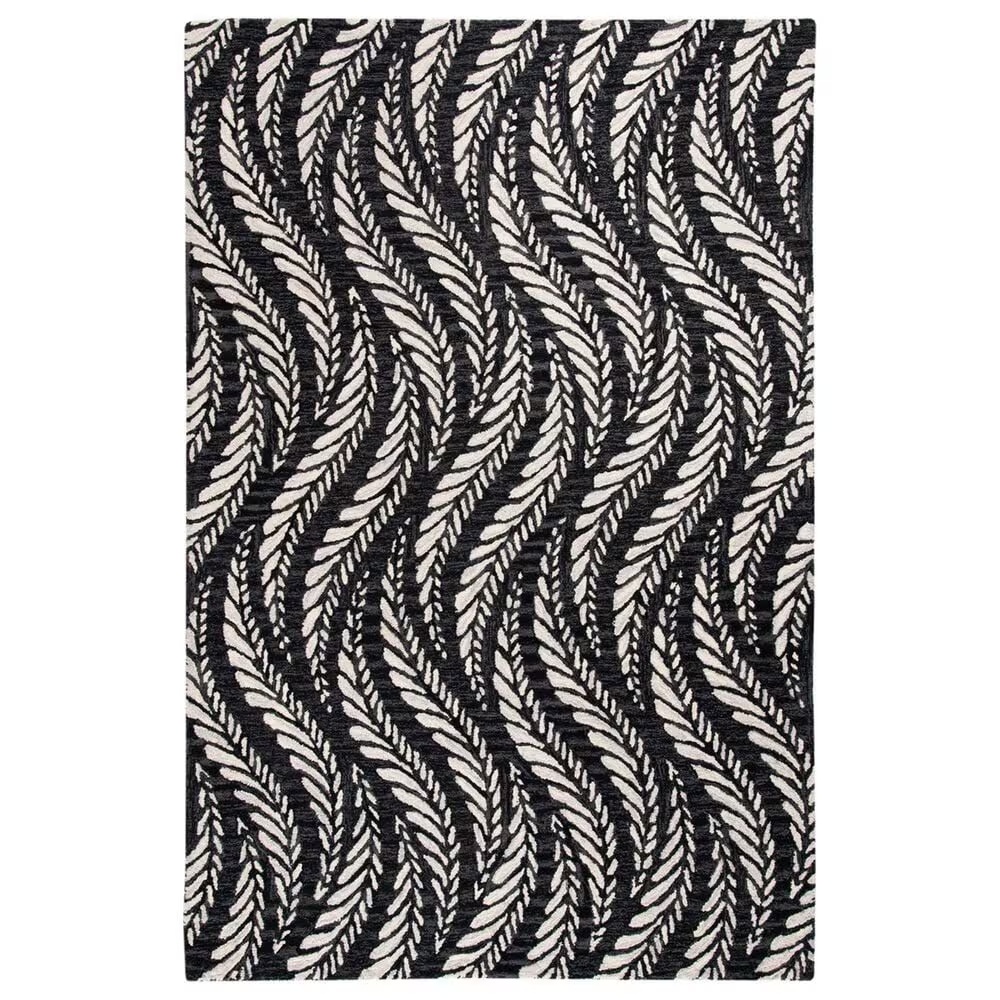 Safavieh Micro-Loop MLP170H 5' x 8' Charcoal and Ivory Area Rug