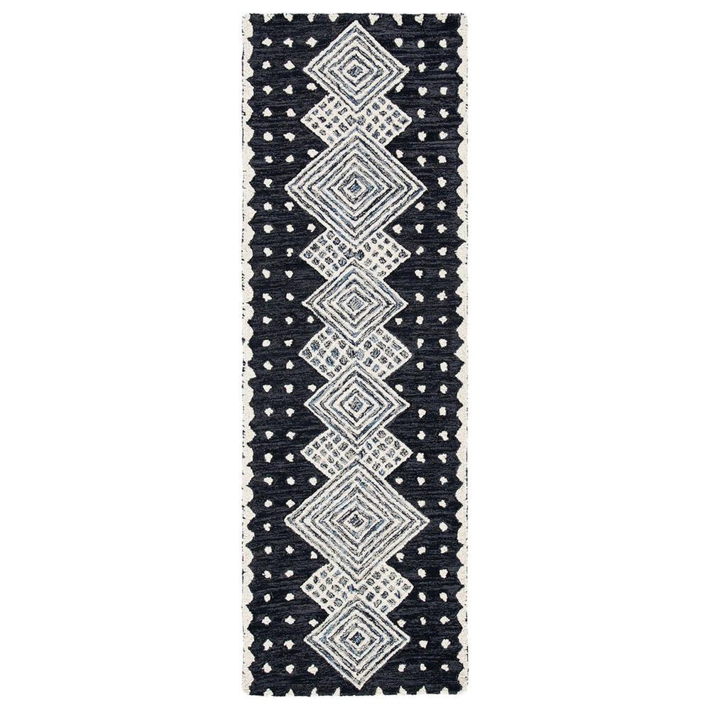 Safavieh Micro-Loop MLP171H 2'3" x 7' Charcoal and Ivory Runner