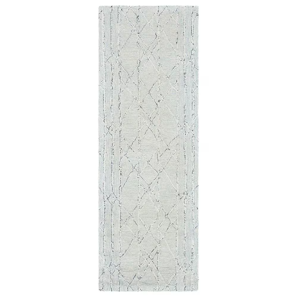 Safavieh Micro-Loop 2'3" x 7' Ivory and Light Blue Runner