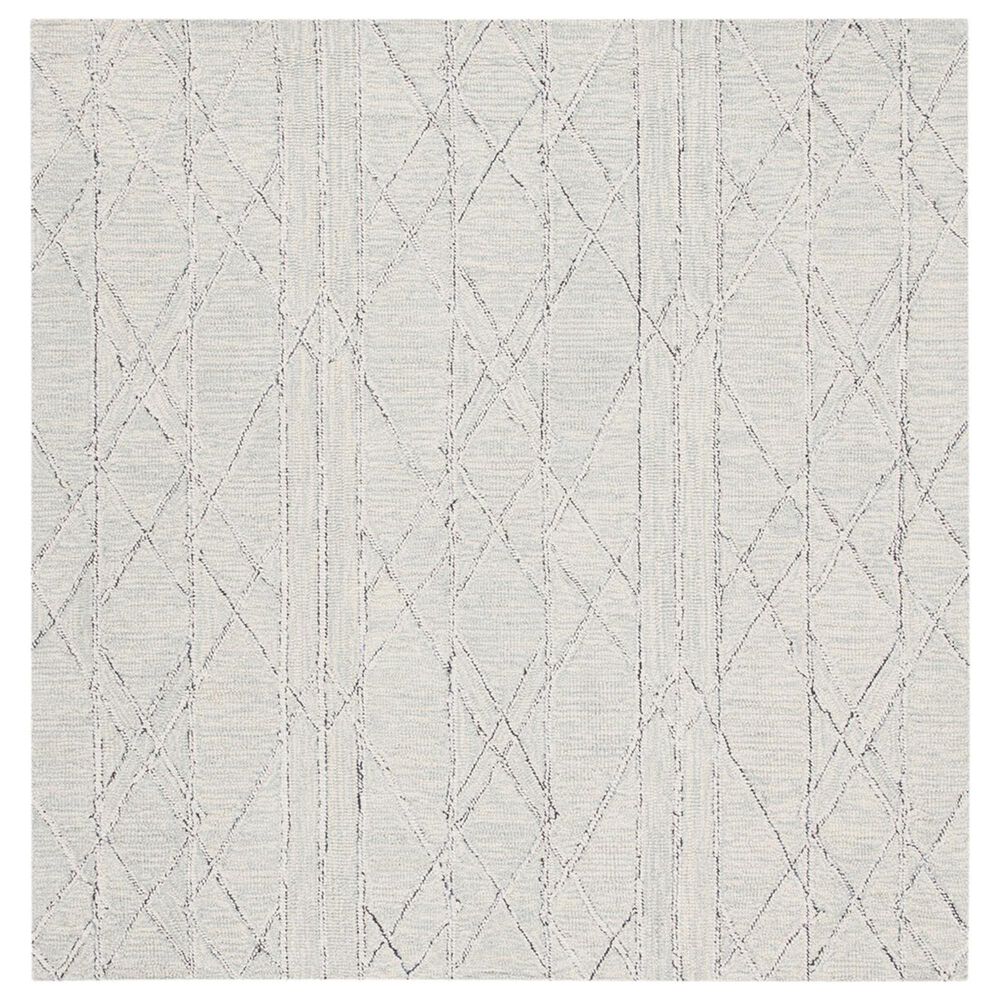Safavieh Micro-Loop 5' Square Ivory and Light Blue Area Rug