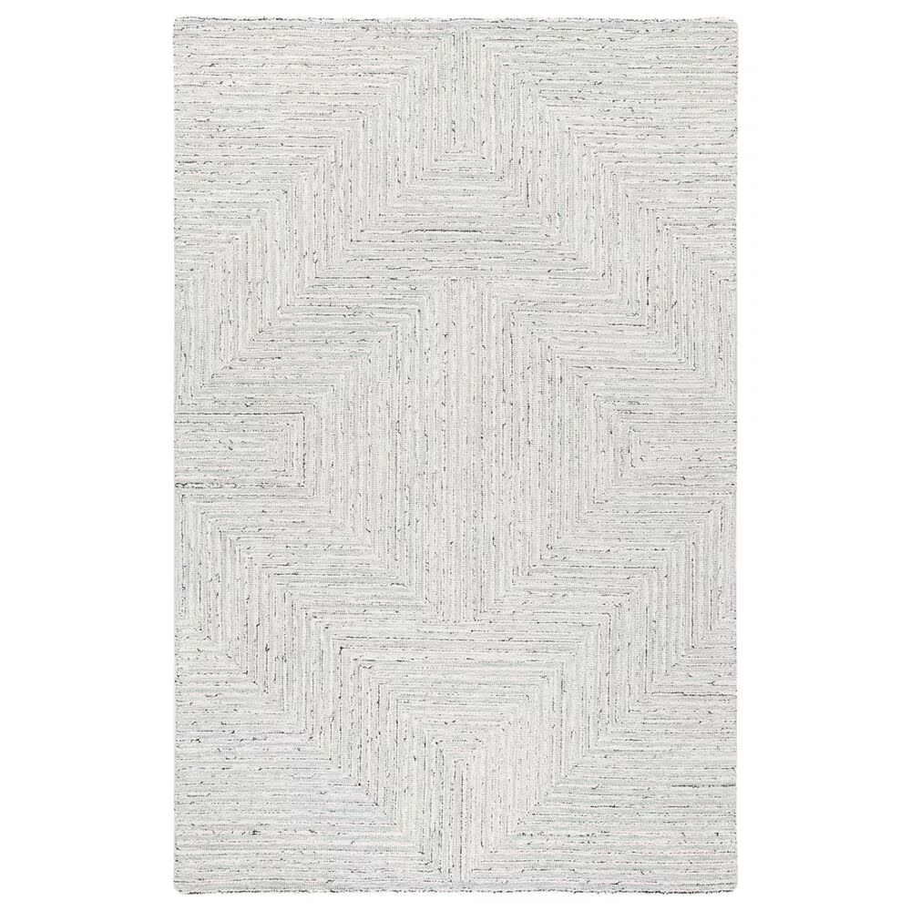 Safavieh Micro-Loop MLP176F 6' x 9' Light Grey and Ivory Area Rug