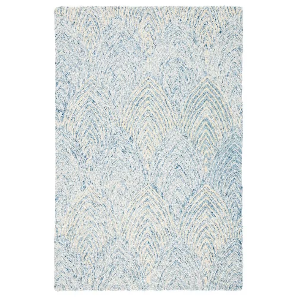 Safavieh Micro-Loop MLP177M 4' x 6' Light Blue and Ivory Area Rug