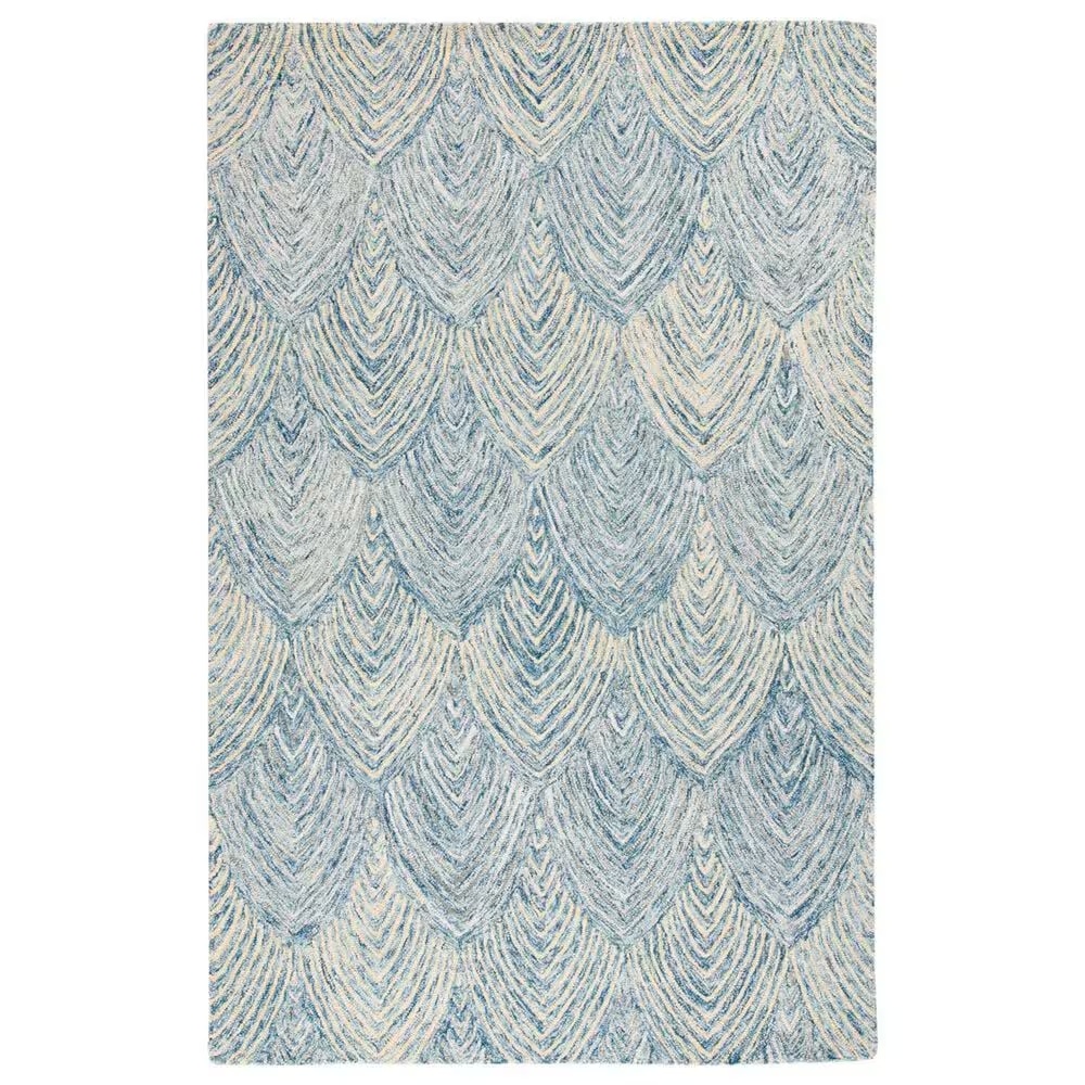 Safavieh Micro-Loop MLP177M 5' x 8' Light Blue and Ivory Area Rug
