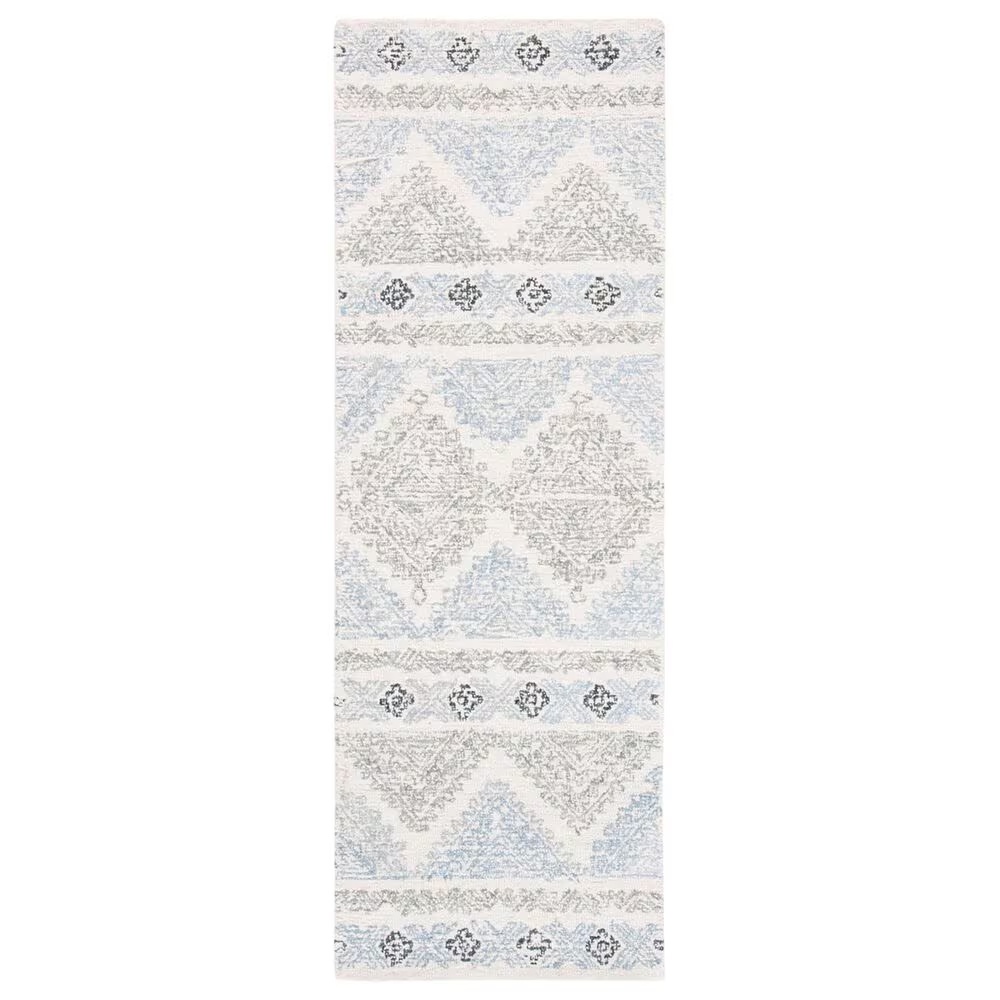 Safavieh Micro-Loop 2'3" x 7' Ivory and Grey Runner