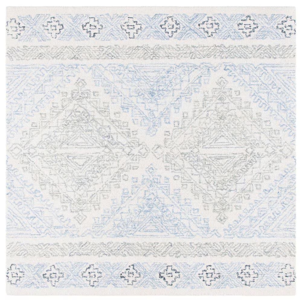 Safavieh Micro-Loop 5' Square Ivory and Grey Area Rug