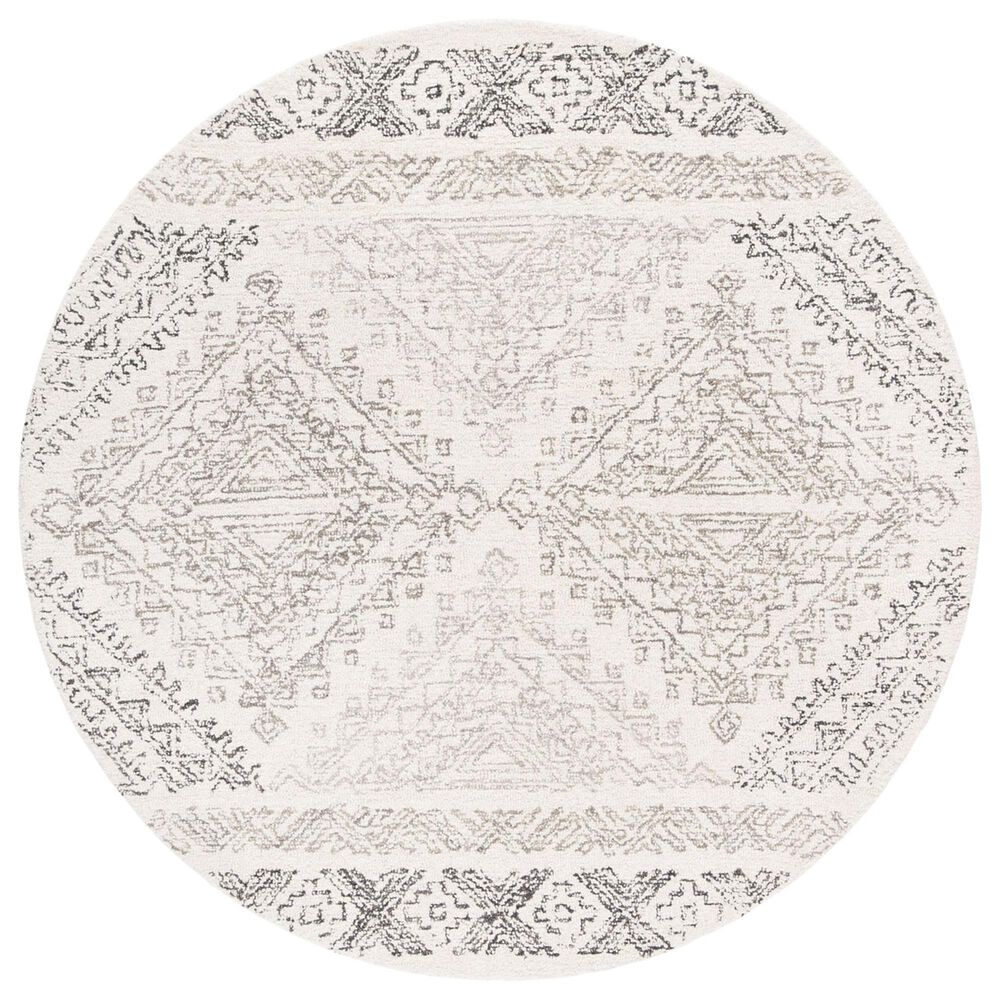 Safavieh Micro-Loop 5' Round Ivory and Light Brown Area Rug