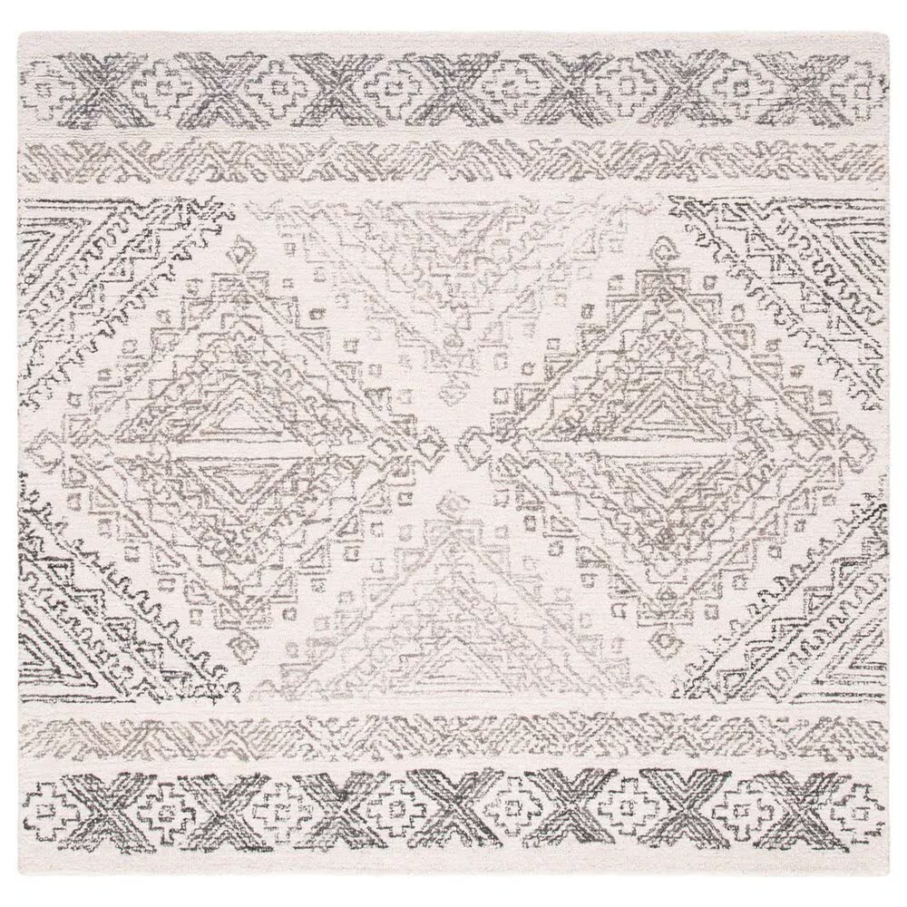 Safavieh Micro-Loop 5' Square Ivory and Light Brown Area Rug