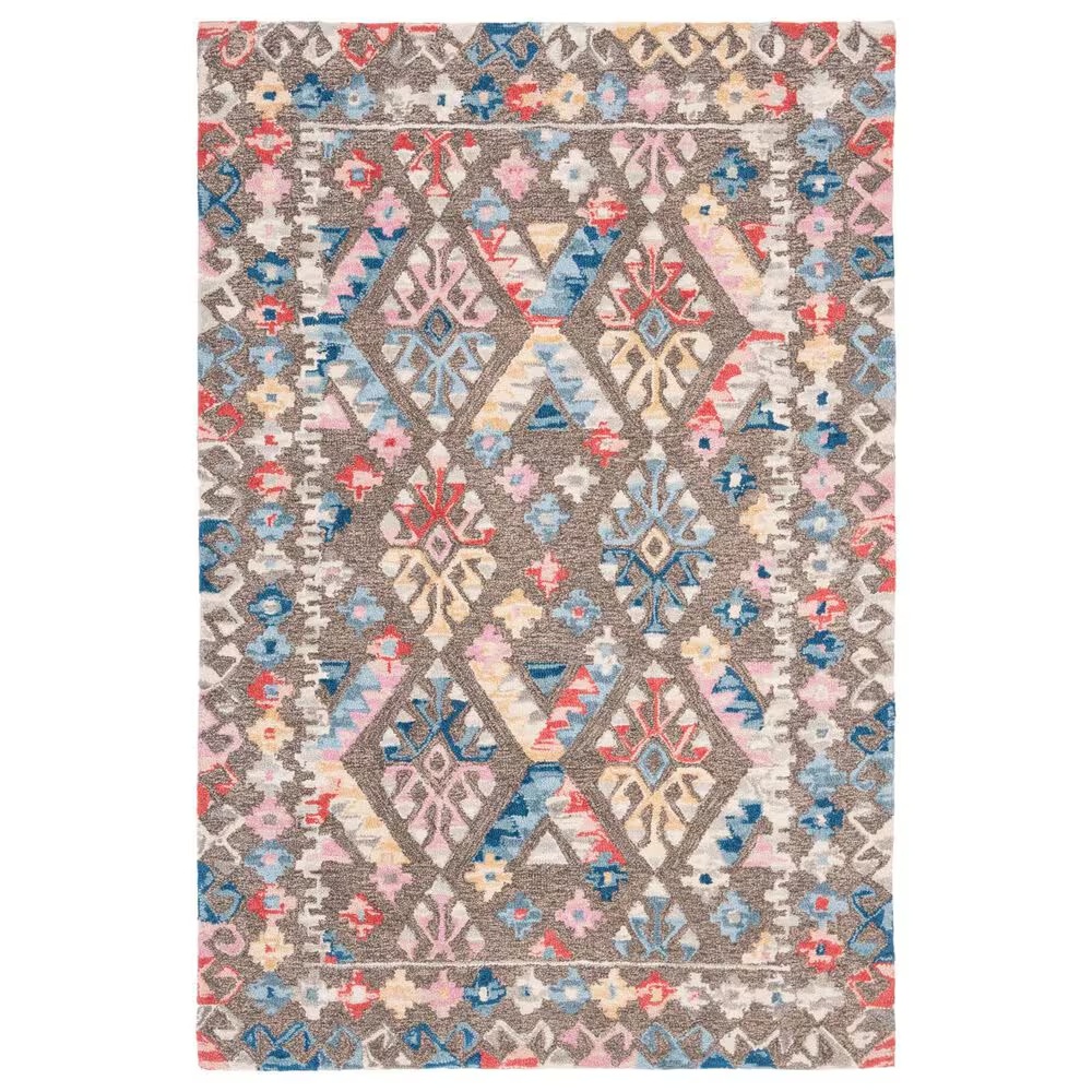 Safavieh Micro-Loop MLP351F 4' x 6' Gray and Blue Area Rug