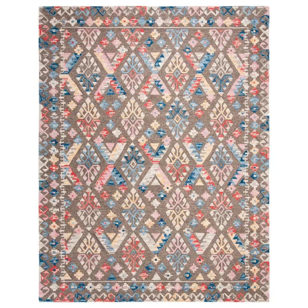 Safavieh Micro-Loop MLP351F 8' x 10' Gray and Blue Area Rug