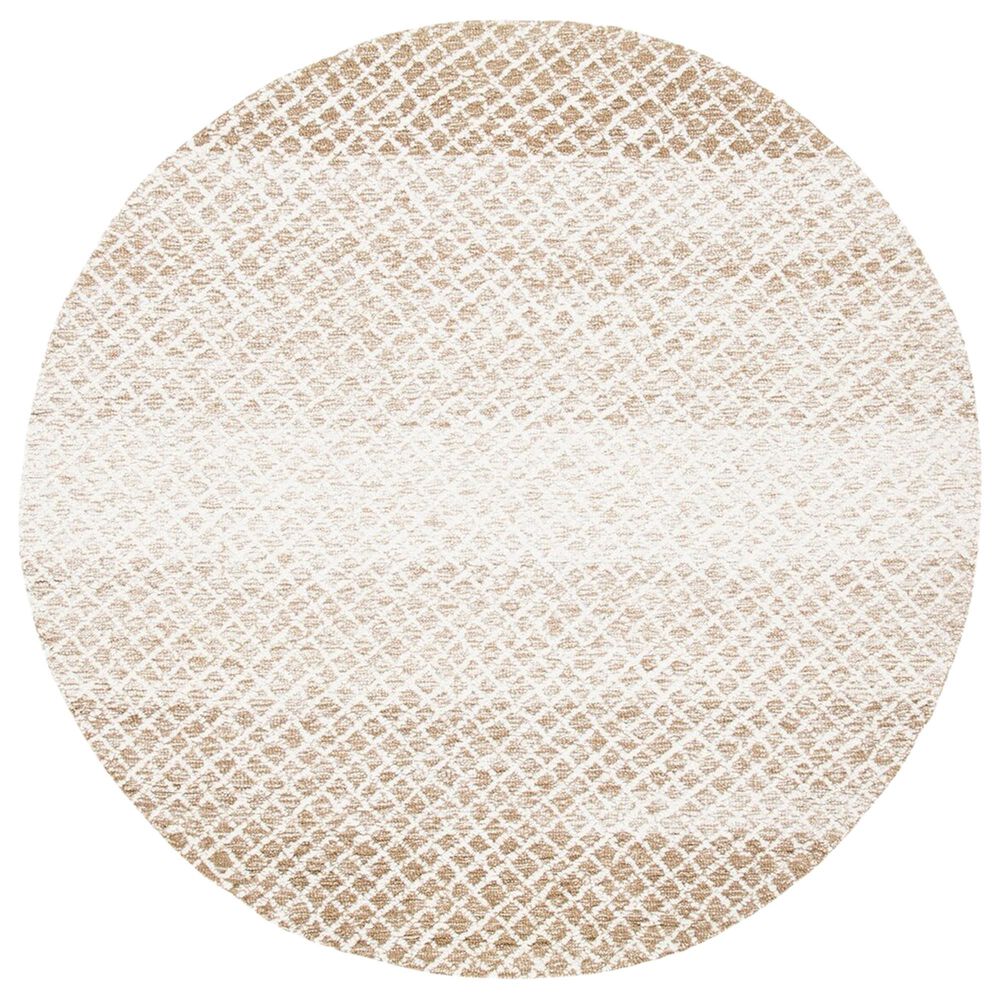 Safavieh Micro-Loop Geometric 5' Round Beige and Ivory Area Rug