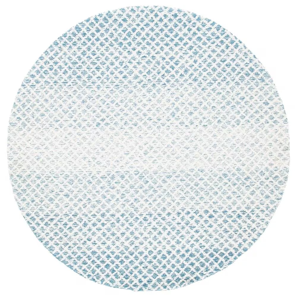 Safavieh Micro-Loop MLP353M 5' Round Blue and Ivory Area Rug