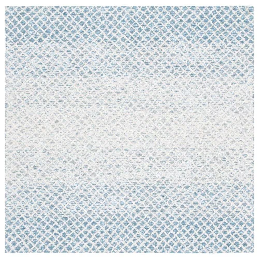 Safavieh Micro-Loop MLP353M 5' Square Blue and Ivory Area Rug