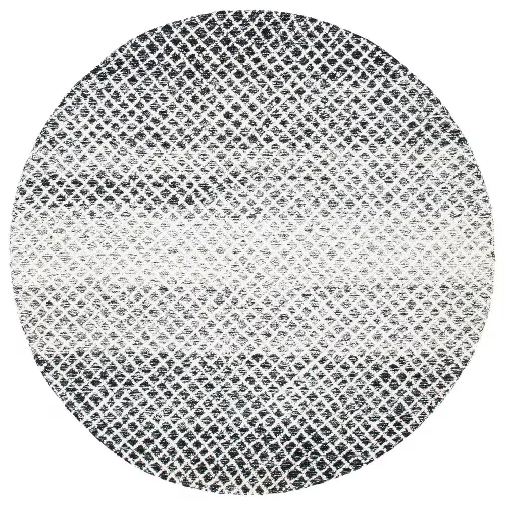 Safavieh Micro-Loop 5' Round Black and Ivory Area Rug