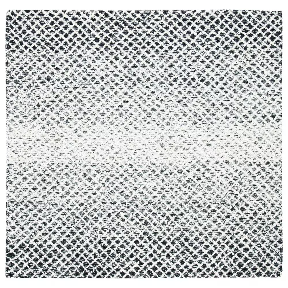 Safavieh Micro-Loop 5' Square Black and Ivory Area Rug
