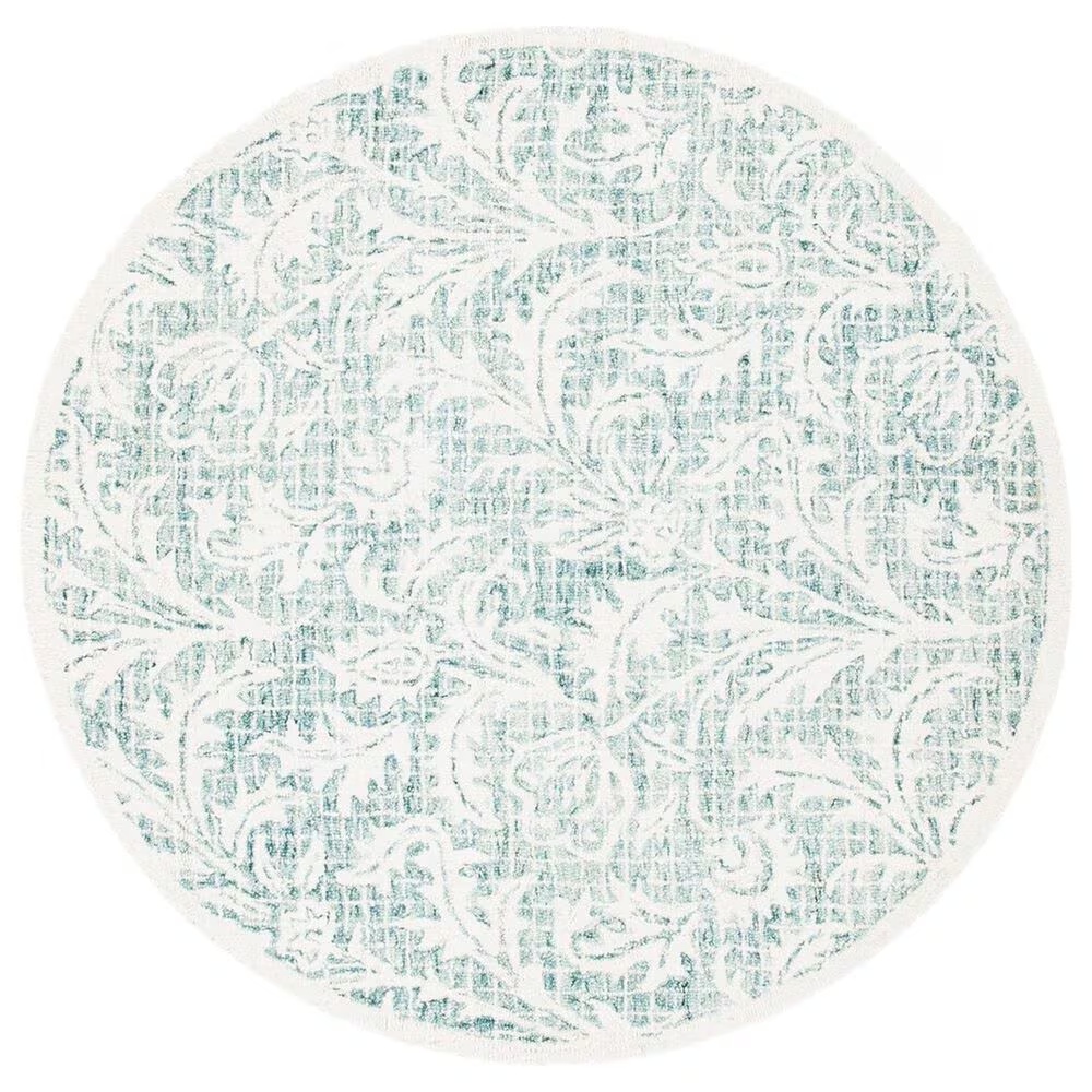 Safavieh Micro-Loop MLP379F 5' Round Gray and Ivory Area Rug