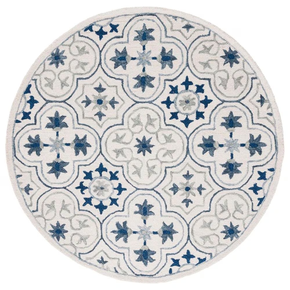 Safavieh Micro-Loop 5' Round Ivory and Sage Area Rug