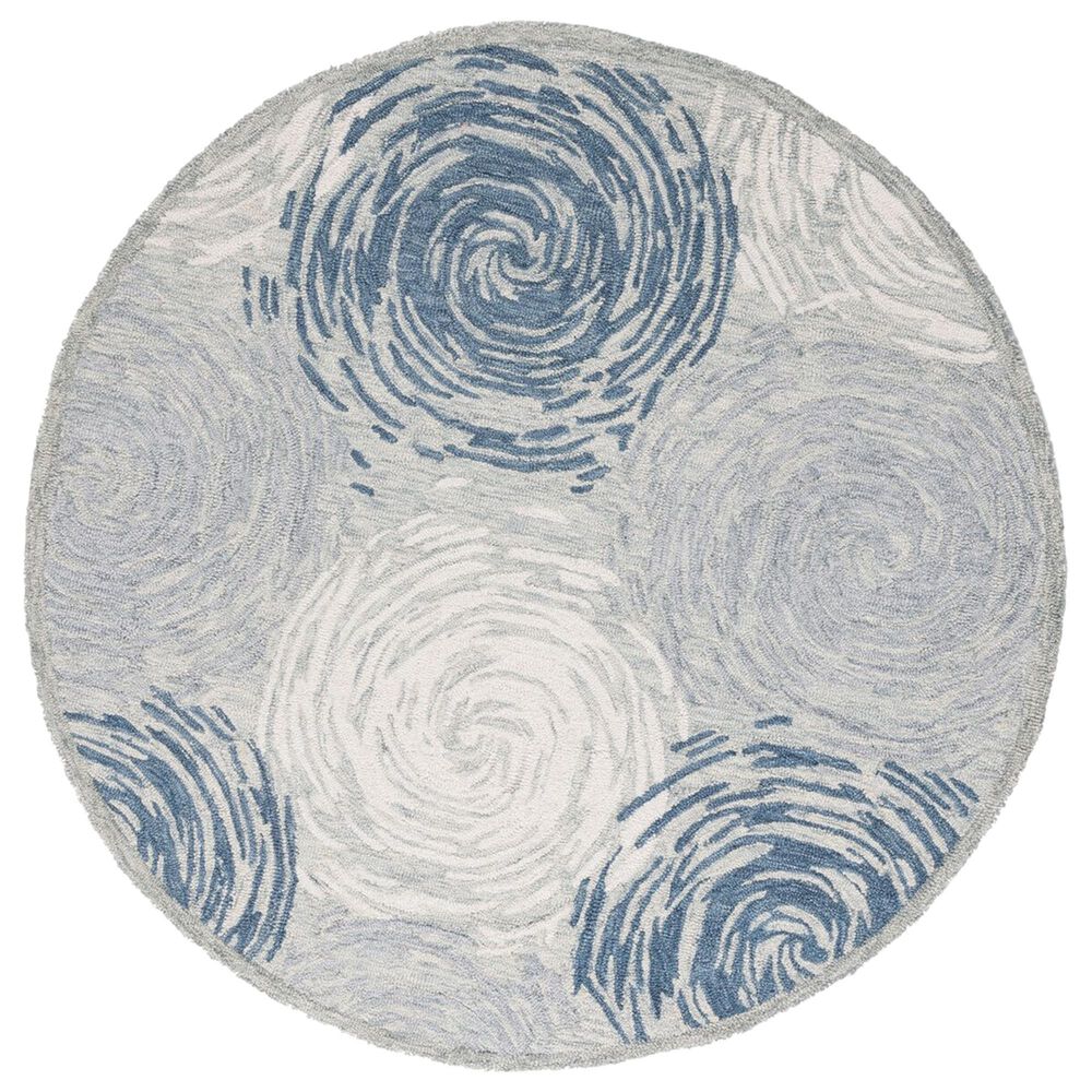 Safavieh Micro-Loop MLP382F 5' Round Gray and Ivory Area Rug