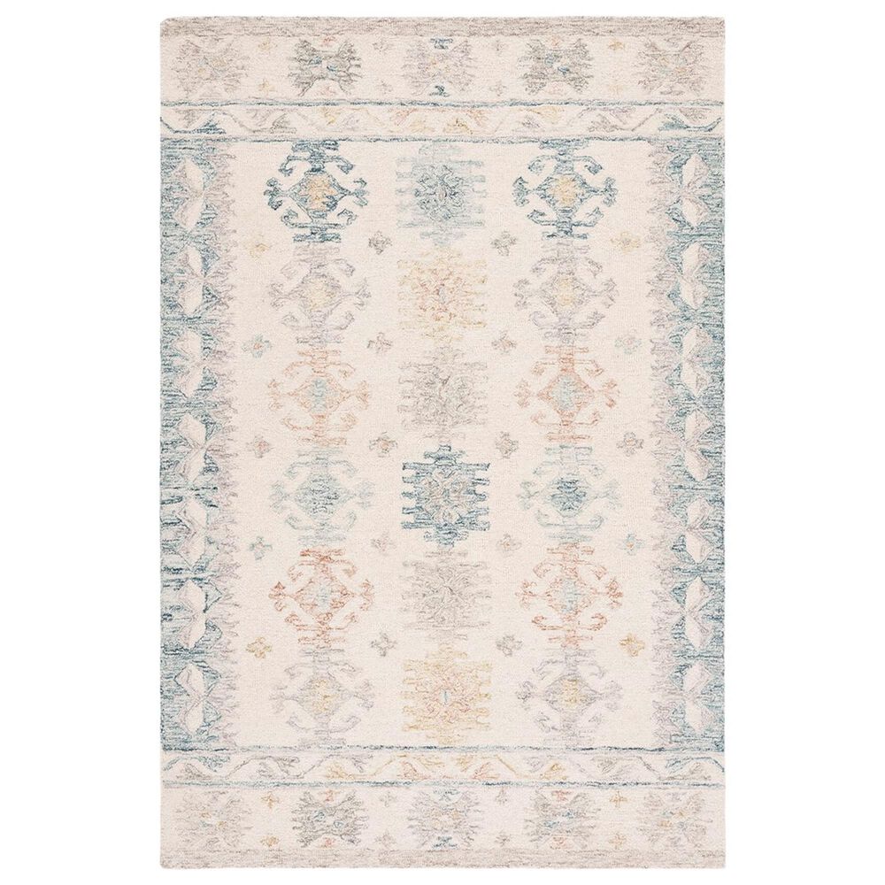 Safavieh Micro-Loop MLP476M 3' x 5' Ivory and Blue Area Rug