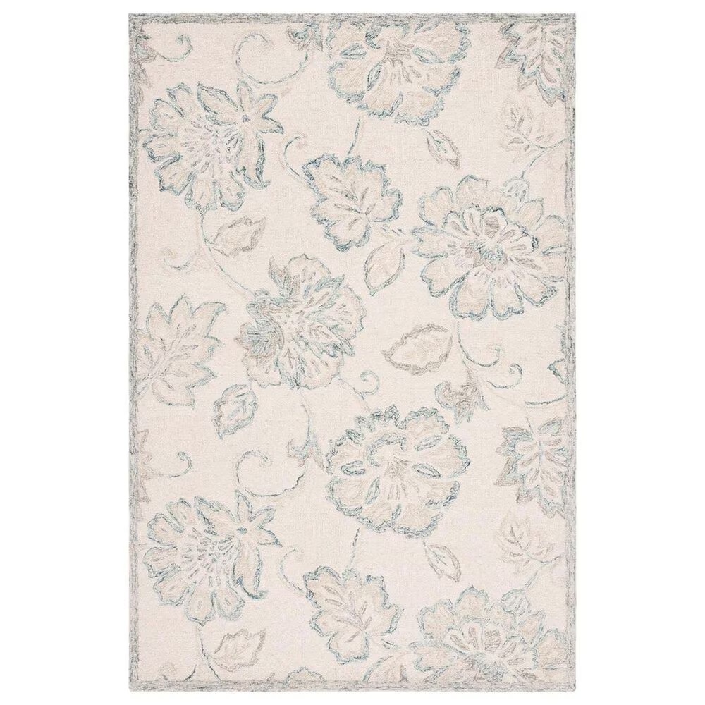 Safavieh Micro-Loop MLP477A 3' x 5' Ivory and Blue Area Rug