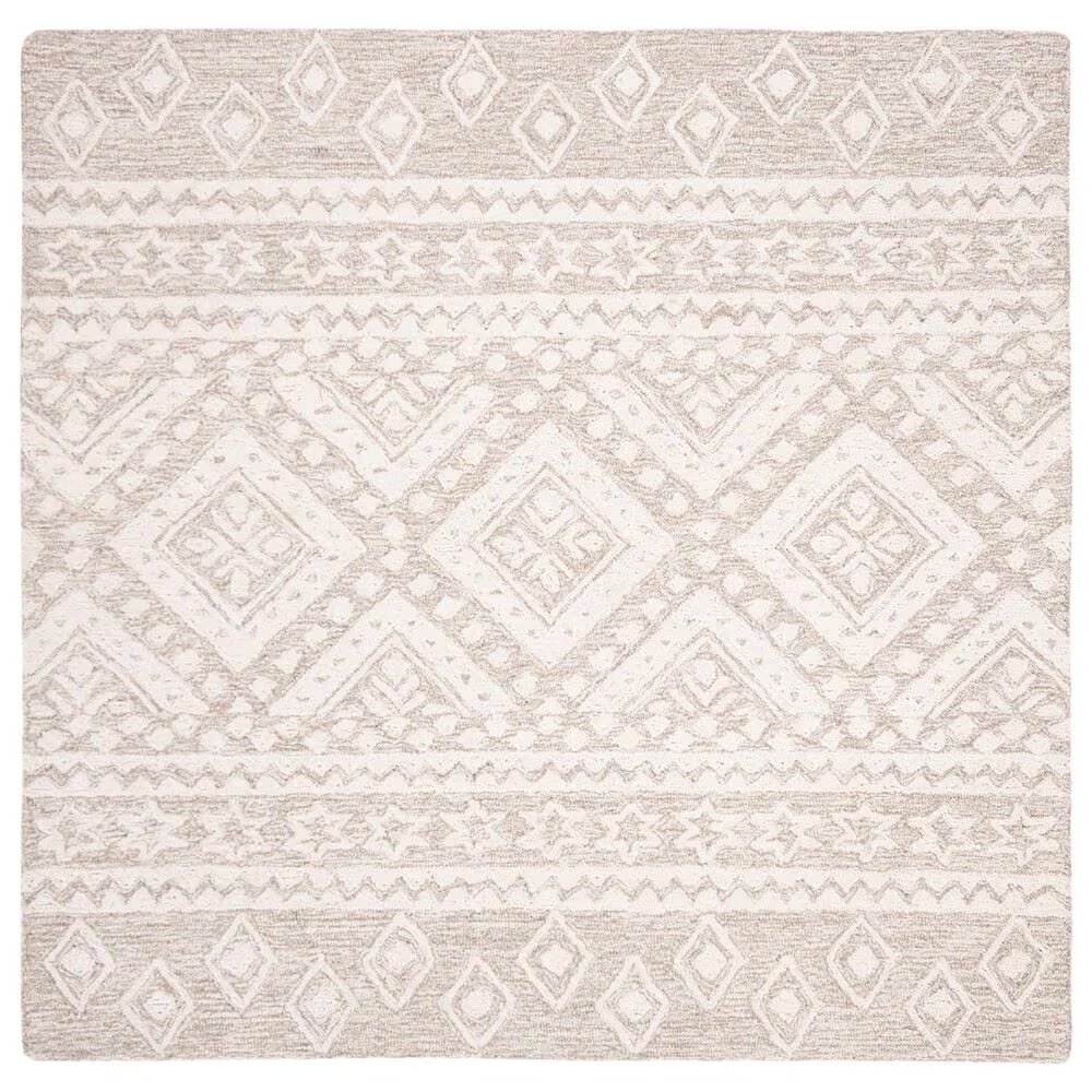 Safavieh Micro-Loop Southwestern 5' Square Beige and Ivory Area Rug