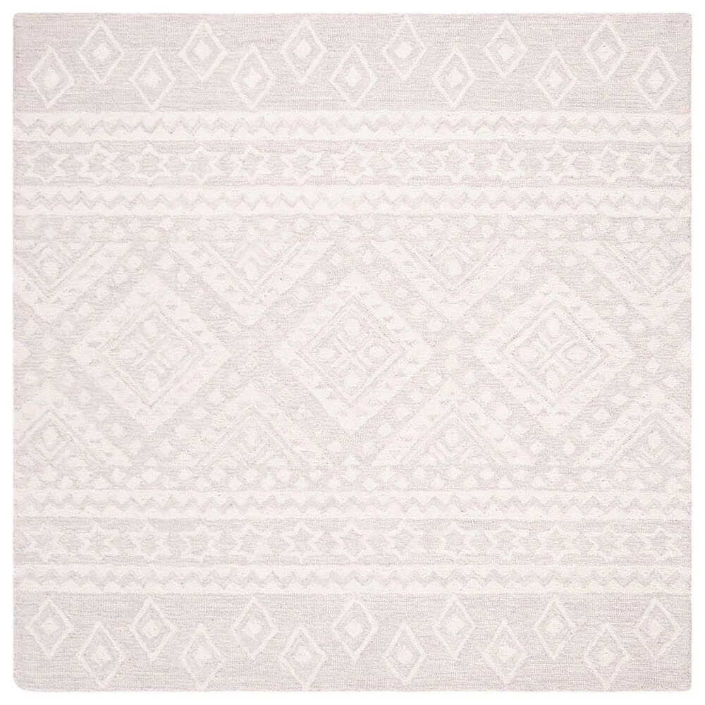 Safavieh Micro-Loop Southwestern 5' Square Gray and Ivory Area Rug