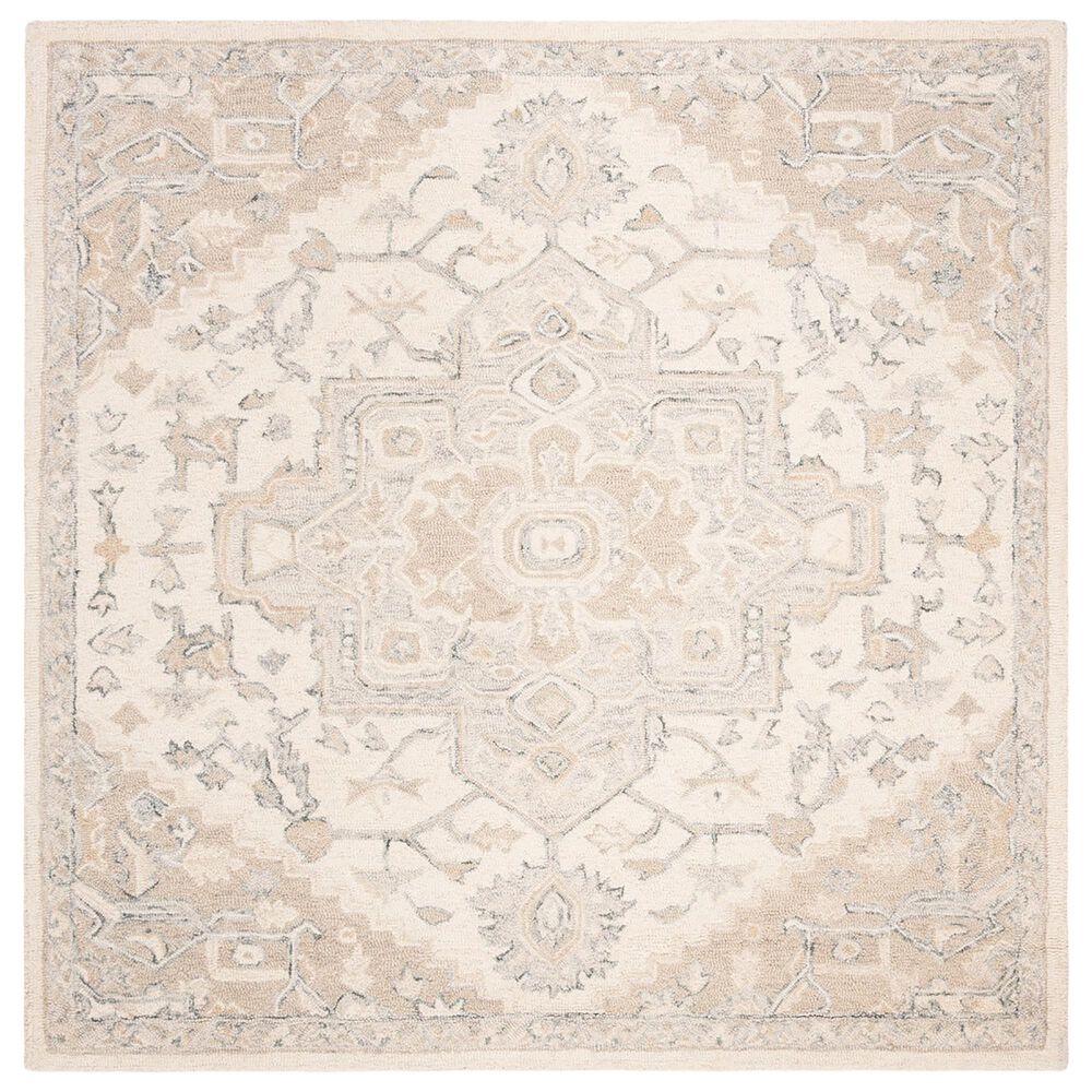 Safavieh Micro-Loop 3' Square Ivory and Beige Area Rug