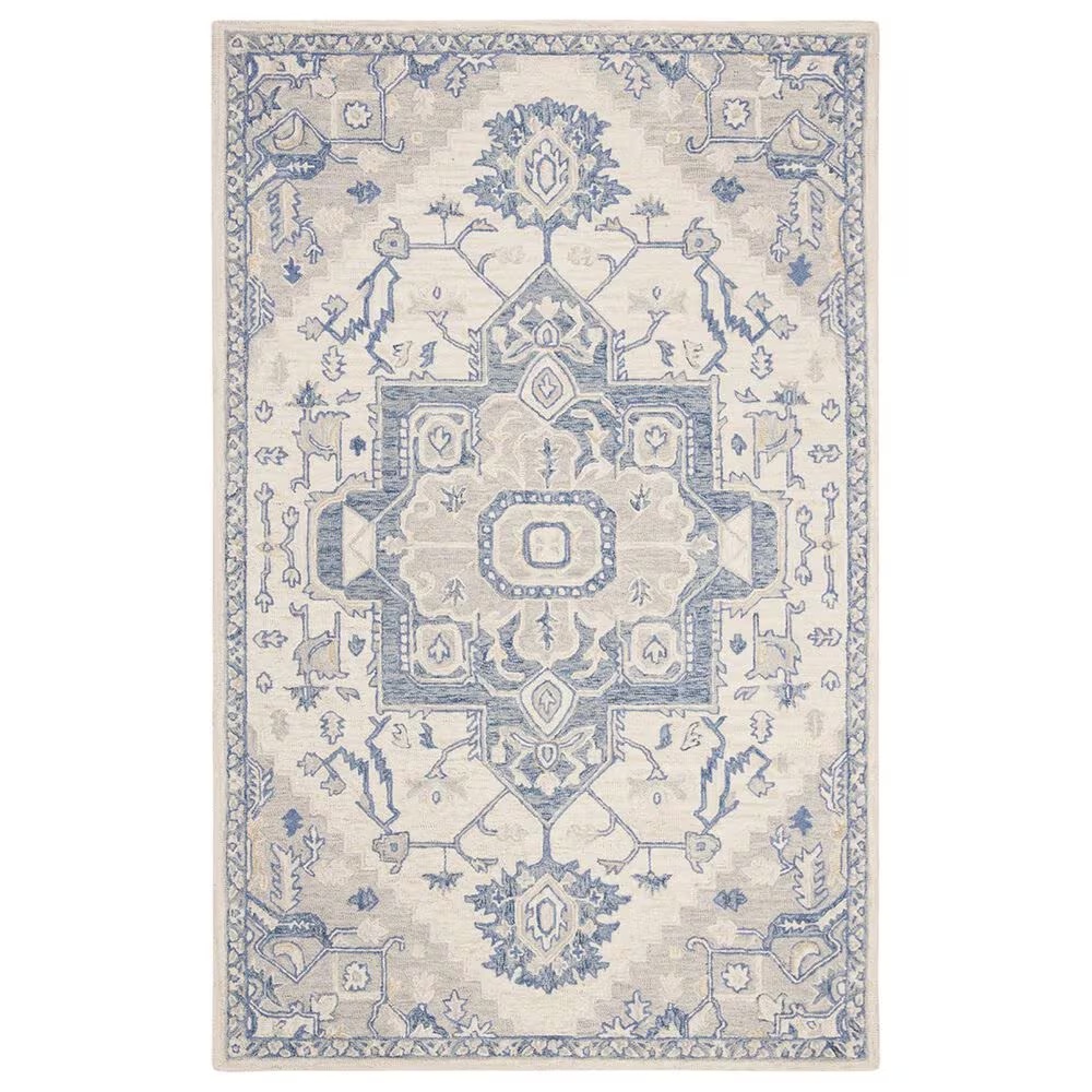 Safavieh Micro-Loop 6' x 9' Ivory and Blue Area Rug