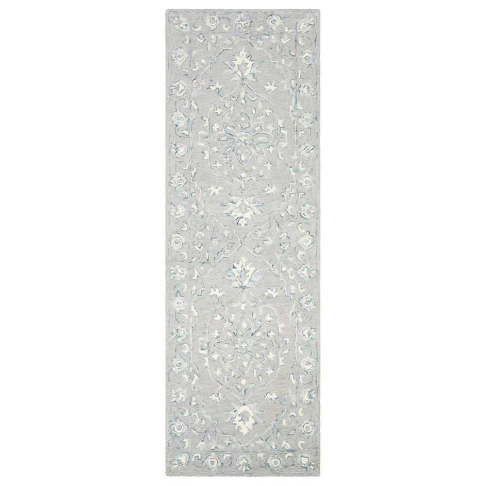 Safavieh Micro-Loop MLP504F 2'3" x 11' Light Grey and Ivory Runner