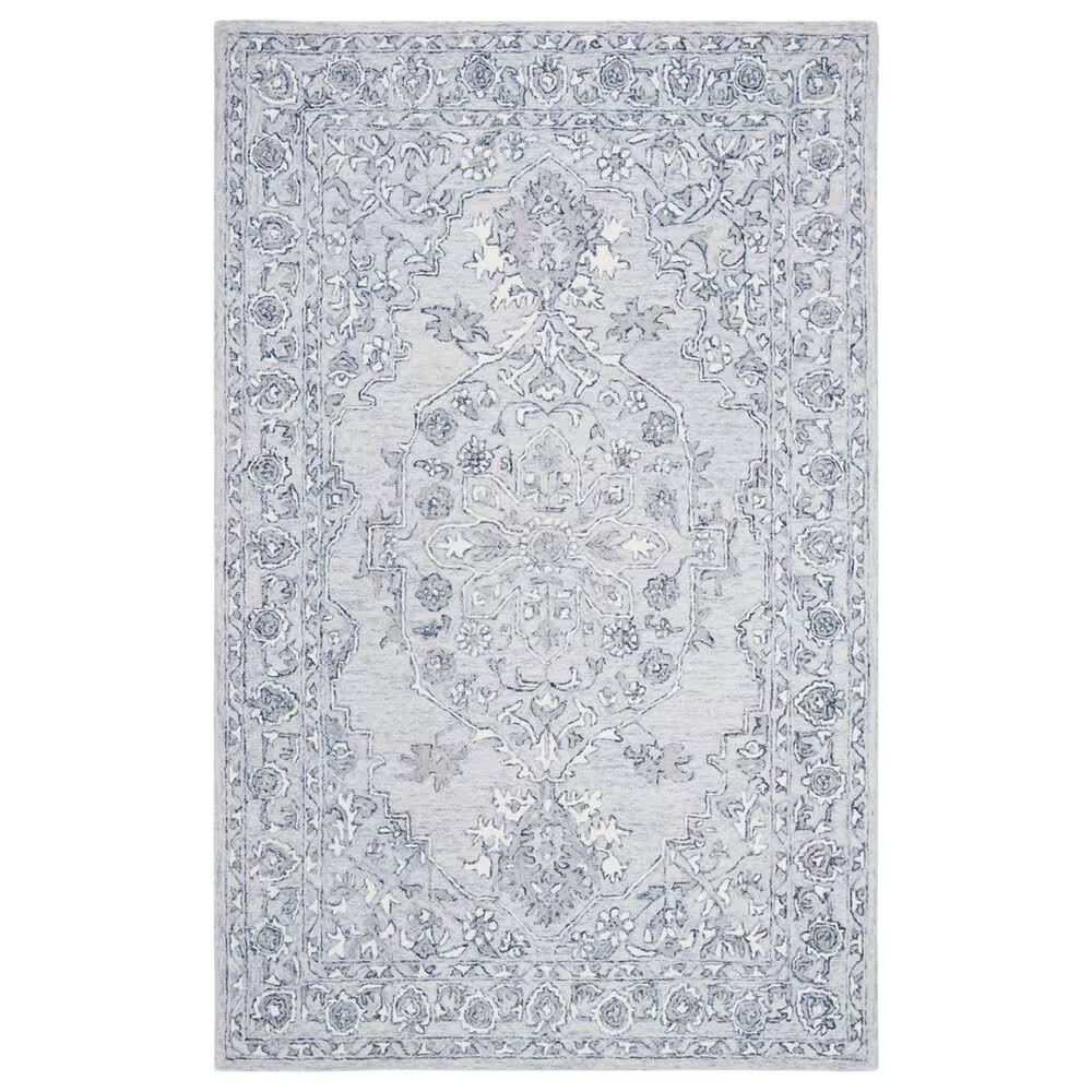 Safavieh Micro-Loop MLP504M 4' x 6' Light Blue and Ivory Area Rug