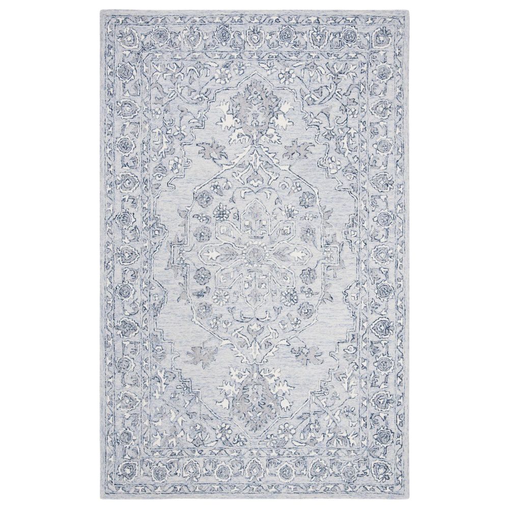 Safavieh Micro-Loop MLP504M 5' x 8' Light Blue and Ivory Area Rug